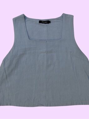 Automet Baby Blue Square Neck Tank Top